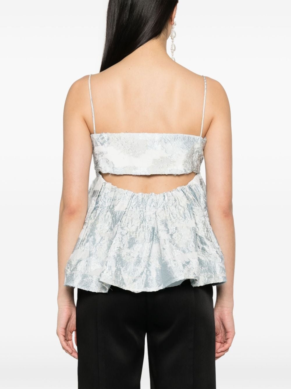 Sghari floral-jacquard top - 4