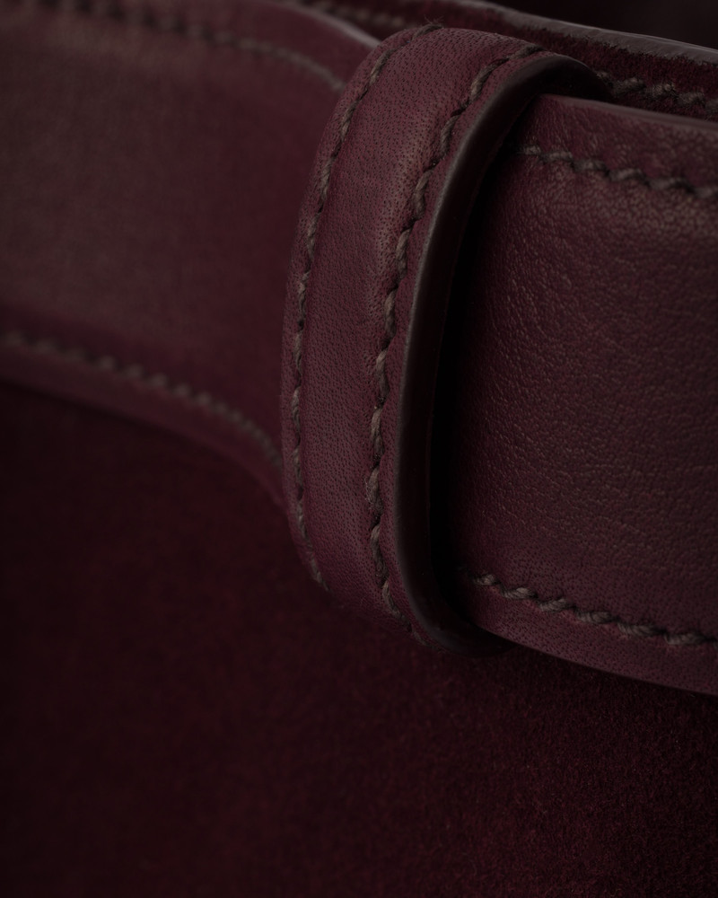 Prada Buckle belted suede bucket bag 7