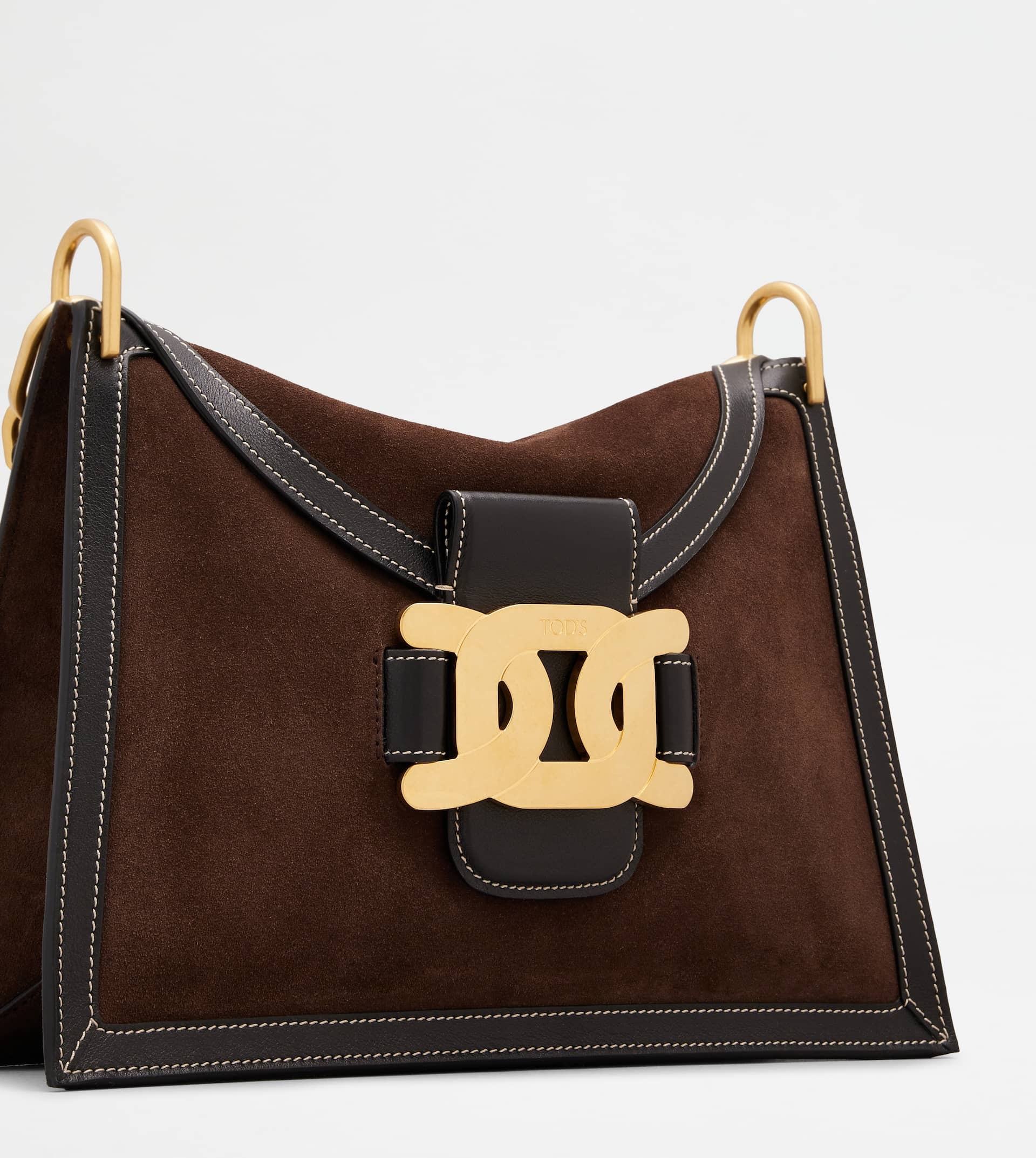 KATE SHOULDER BAG IN SUEDE SMALL - BROWN 4