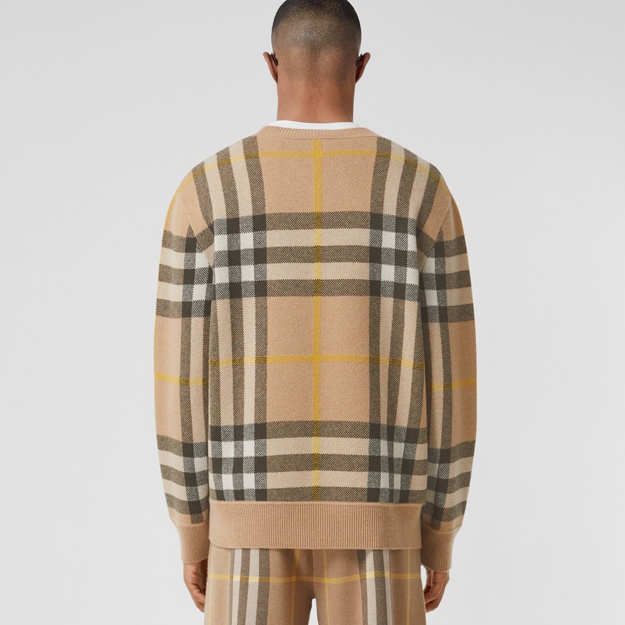 Check Cashmere Jacquard Sweater - 4