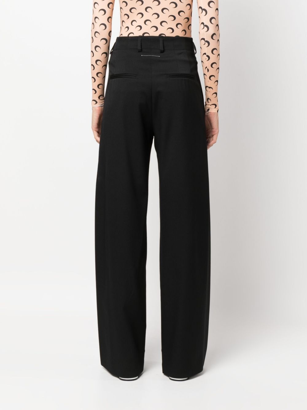 single-stitch logo wide-leg trousers - 4