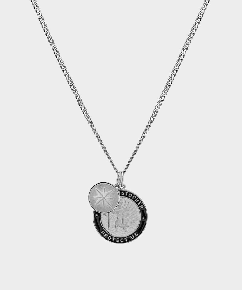 Miansai Miansai Sterling Silver Saint Christopher Surf Necklace outlook