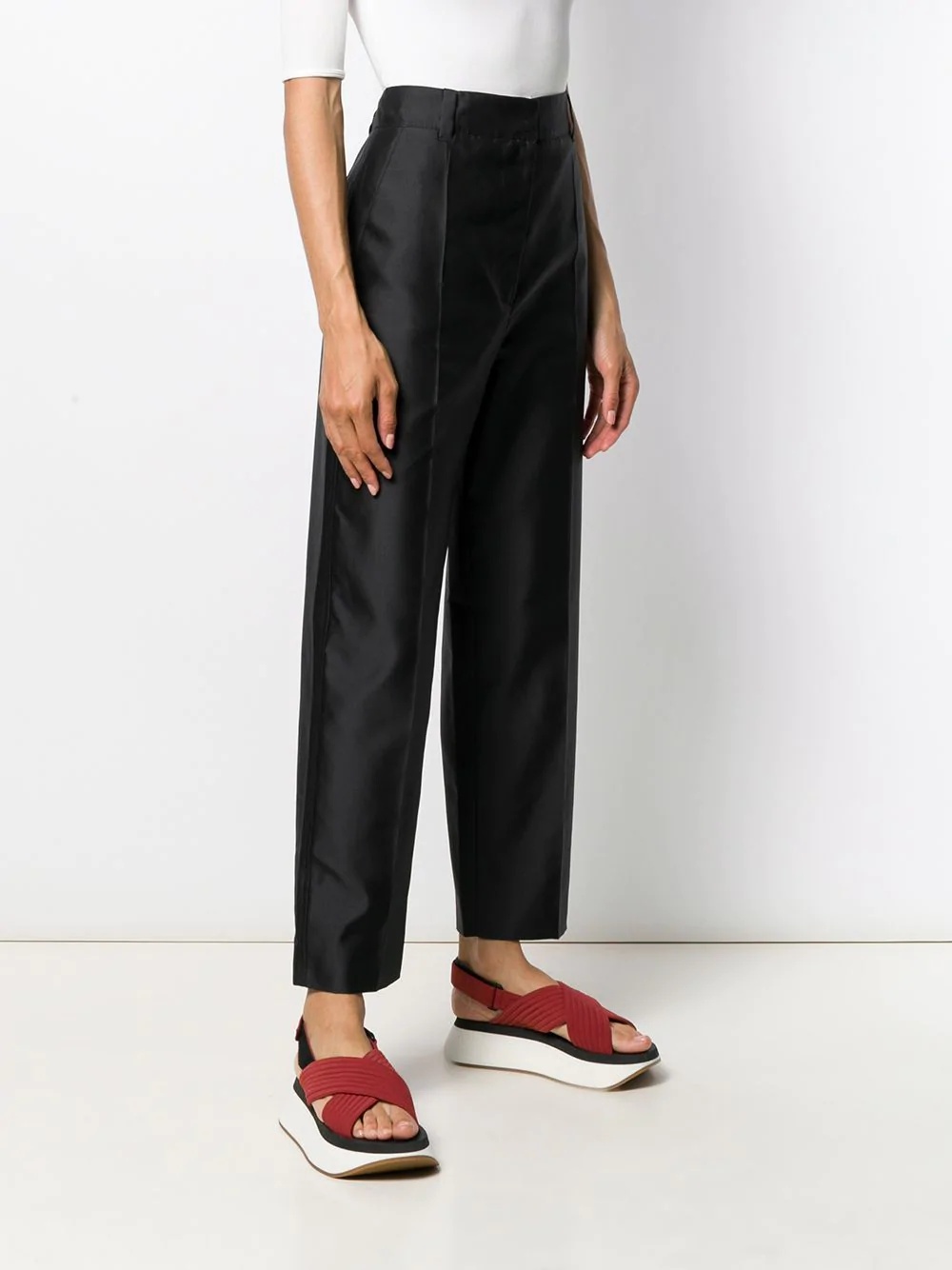 mikado techno silk pencil trousers - 3