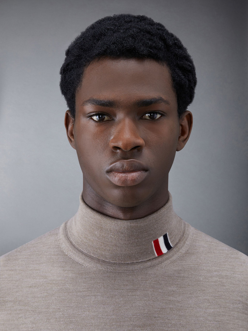 Merino Jersey Stripe Relaxed Turtleneck 5
