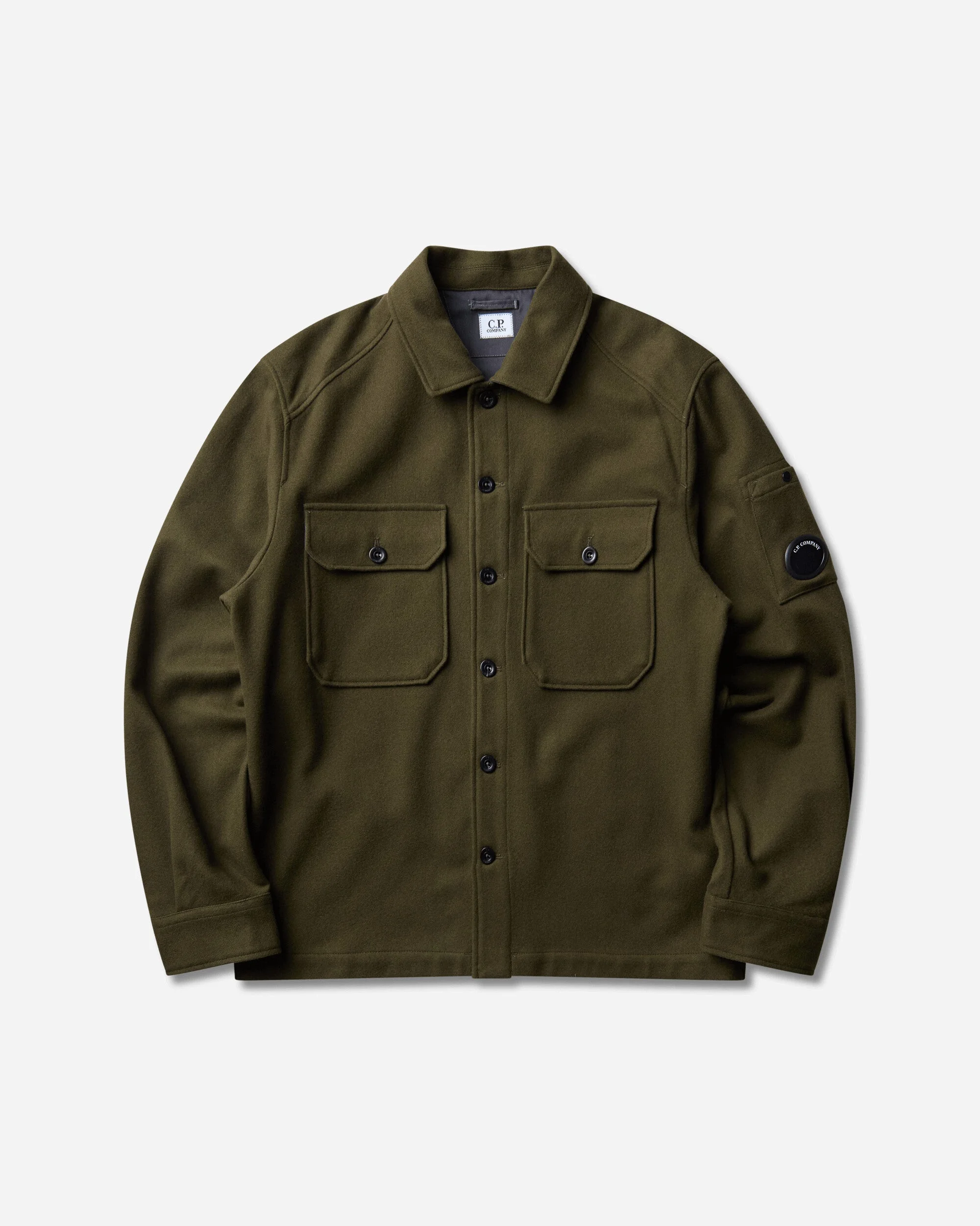 Men's Overshirt In Felted Wool Ivy Green - 1