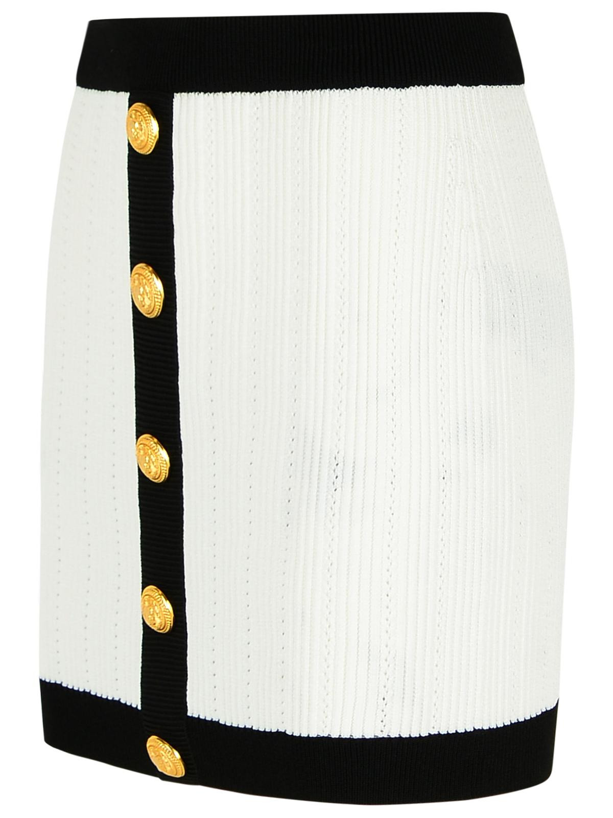 Balmain Mini Skirt In White Viscose Blend Women - 2