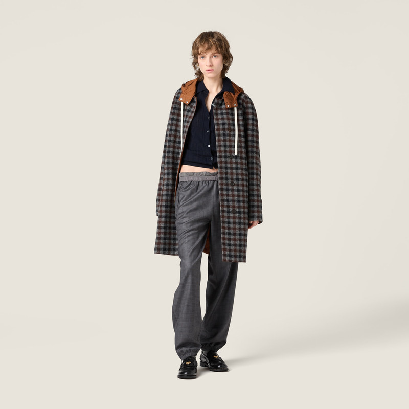 Miu Miu Prince of Wales checked joggers outlook