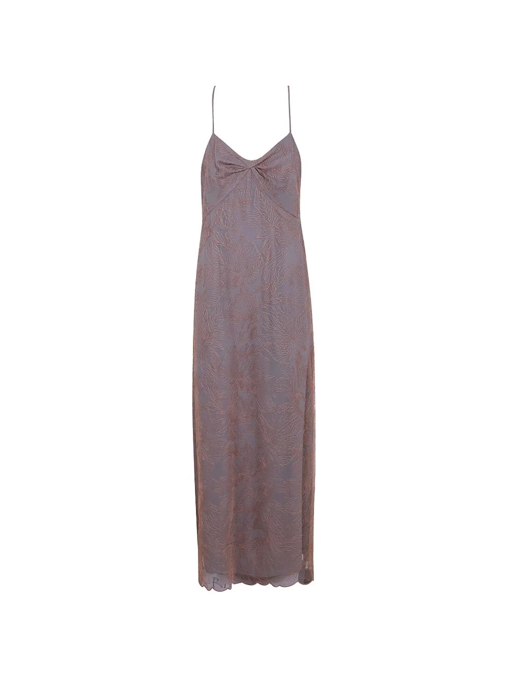 floral-embroidered maxi dress - 1