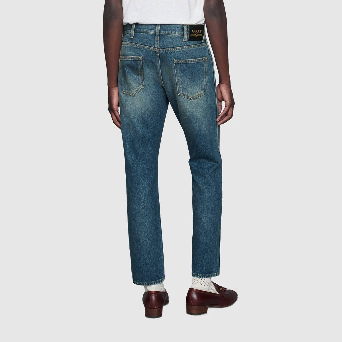 Tapered washed jeans - 5