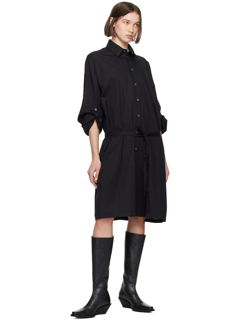Ann Demeulemeester Black Slouchy Shirt Midi Dress outlook