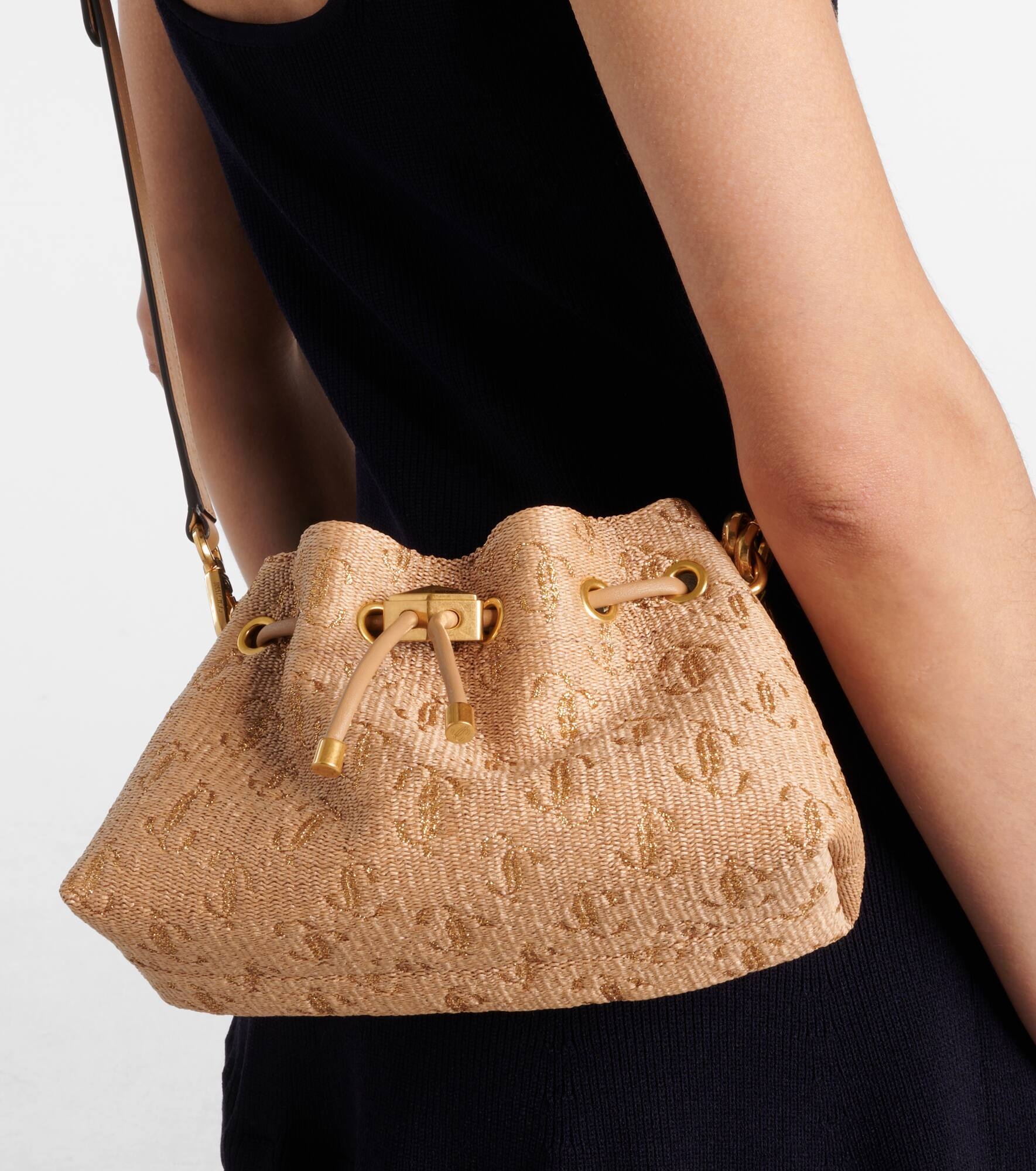 Bon Bon Small raffia bucket bag - 2