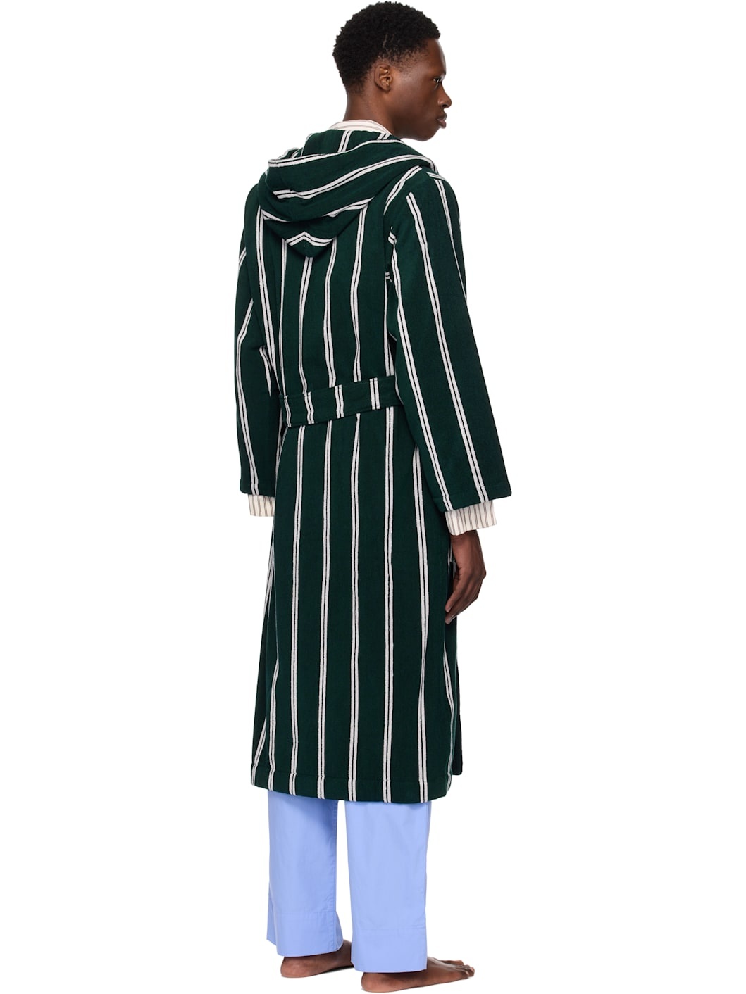 Green Terry Hooded Bathrobe - 3