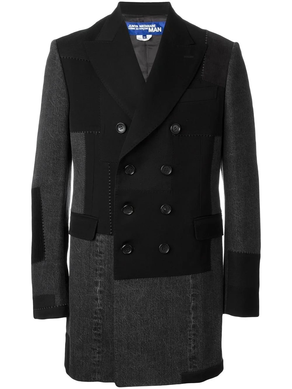 panelled double breasted coat - 1