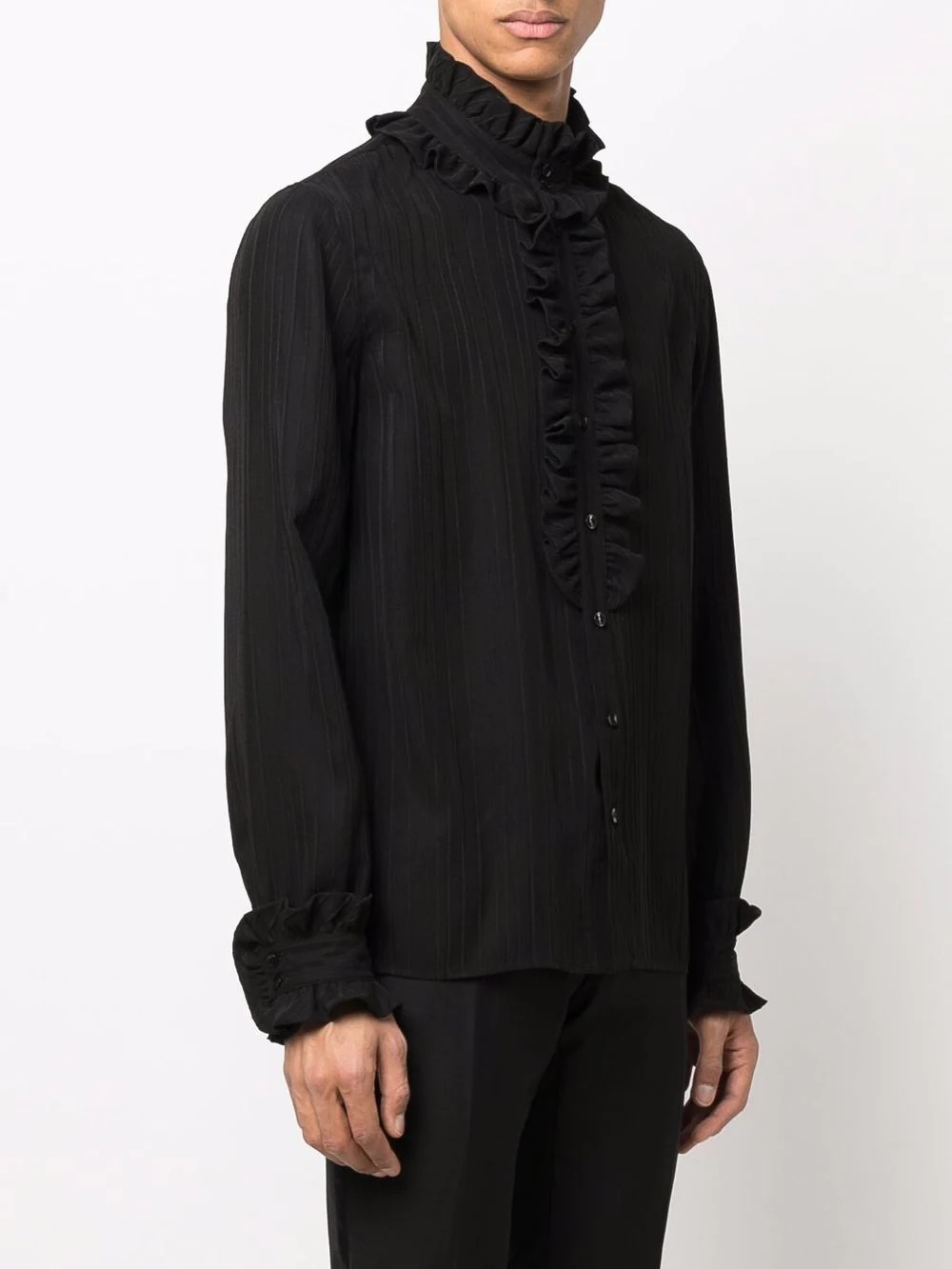 ruffled detailing silk shirt - 3