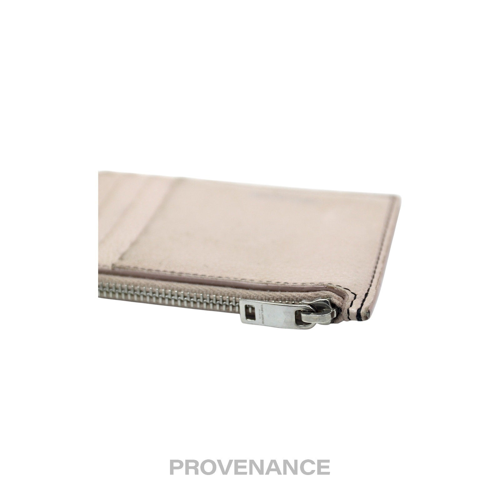 Saint Laurent Paris SLP Fragment Zip Card Wallet - Powder Pink - 6
