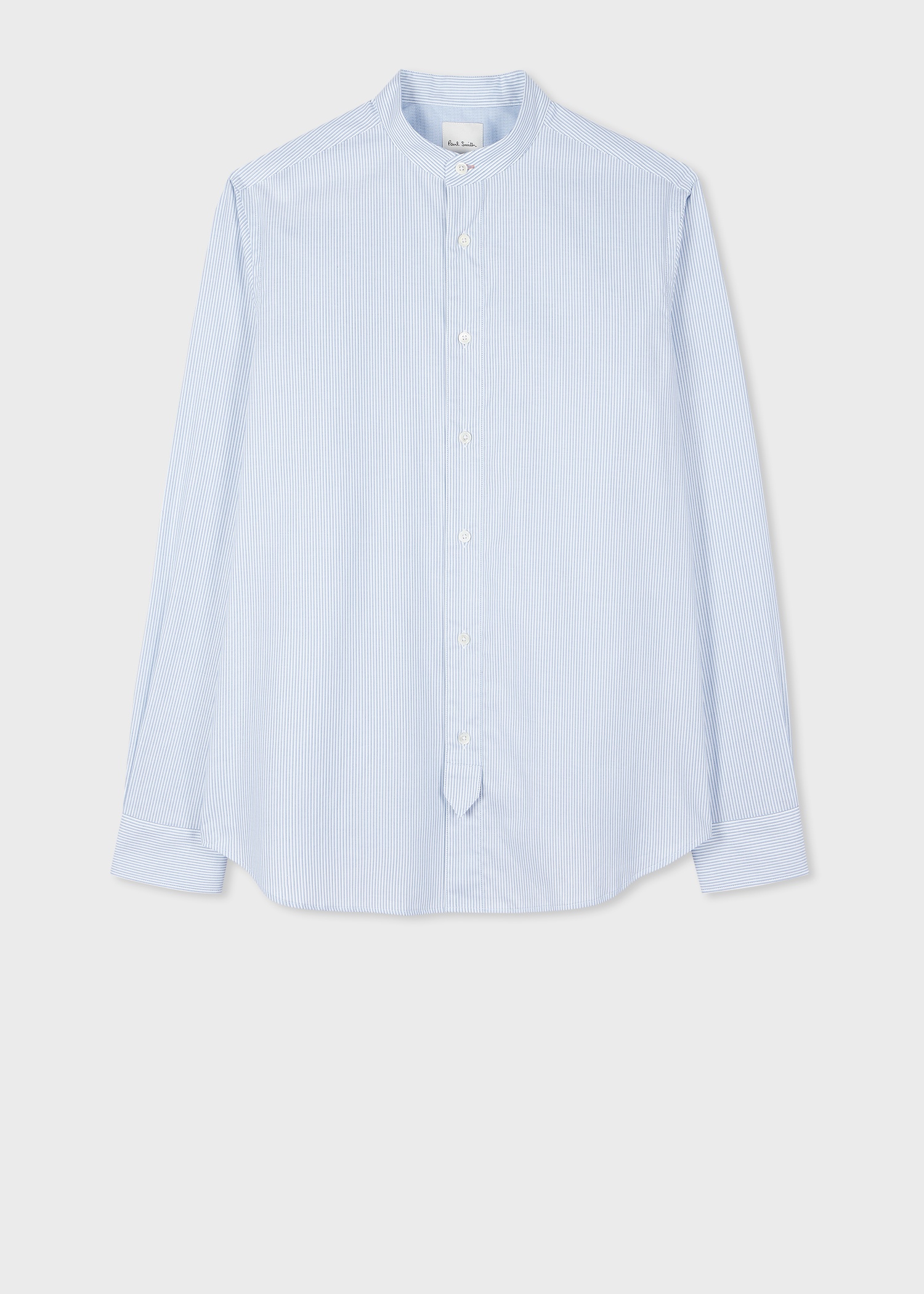 Light Blue Stripe Stand-Collar Shirt - 1