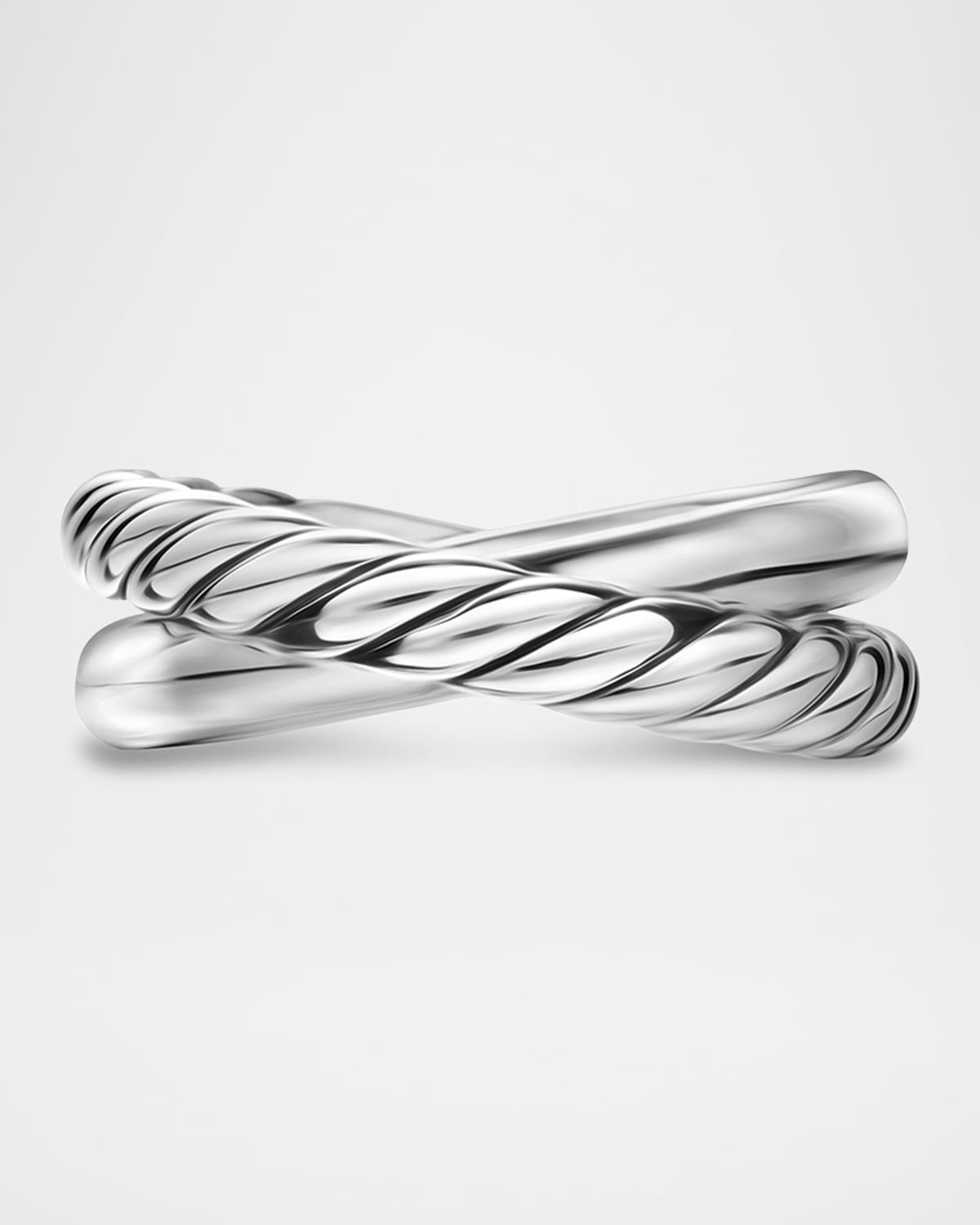 Crossover 2 Row Ring in Silver, 7.5mm - 3