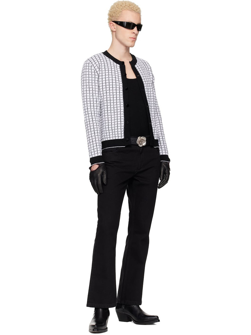 ERNEST W. BAKER White & Black Check Boucle Cardigan outlook