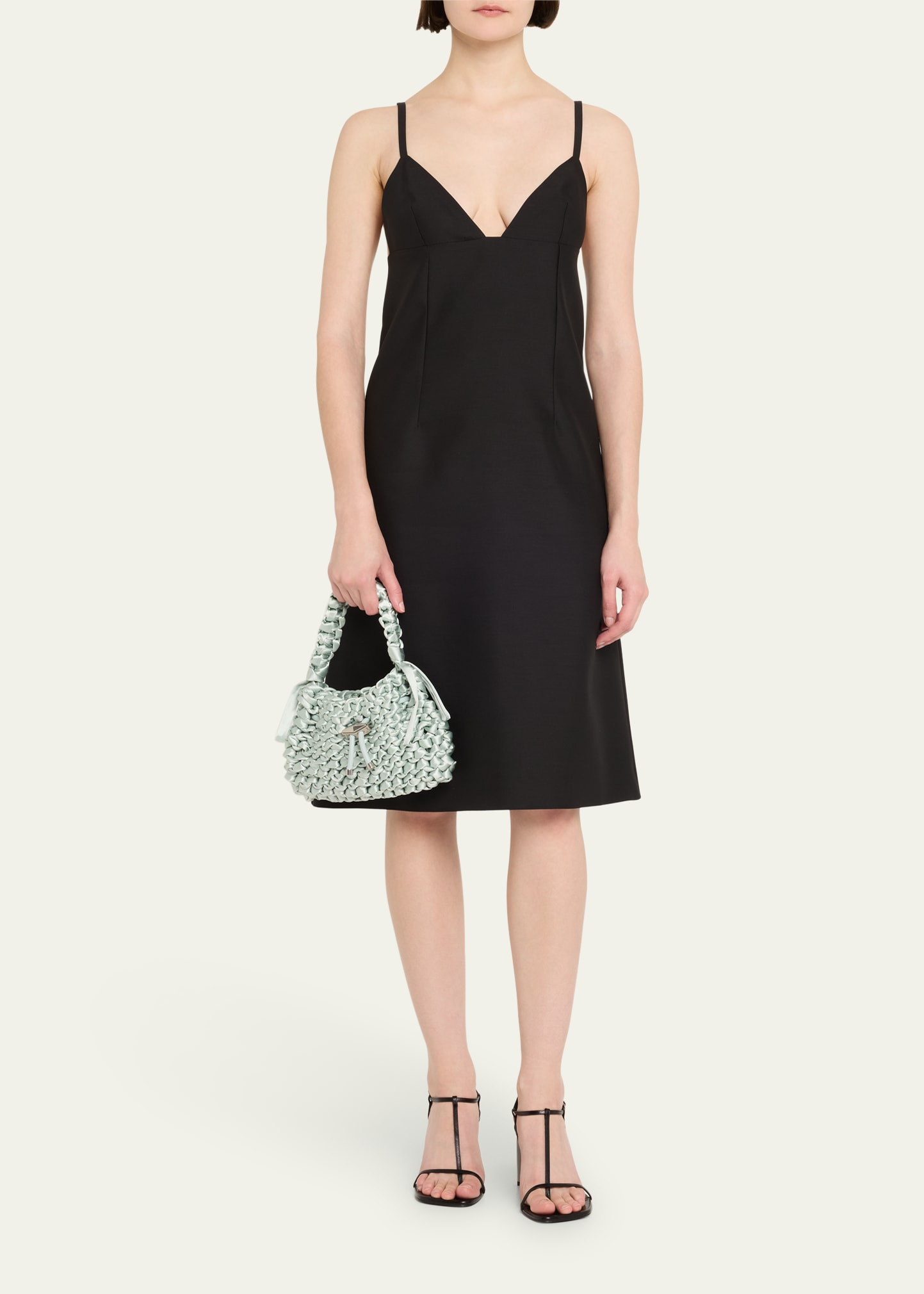 Cinch Small Woven Satin Top-Handle Bag - 6