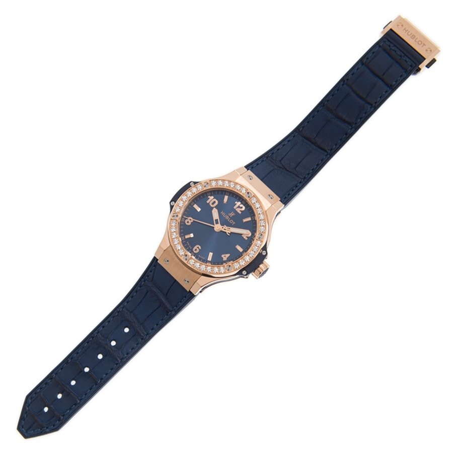 Hublot Big Bang Gold Blue Chronograph Automatic Diamond Ladies Watch 361.PX.7180.LR.1204 - 3