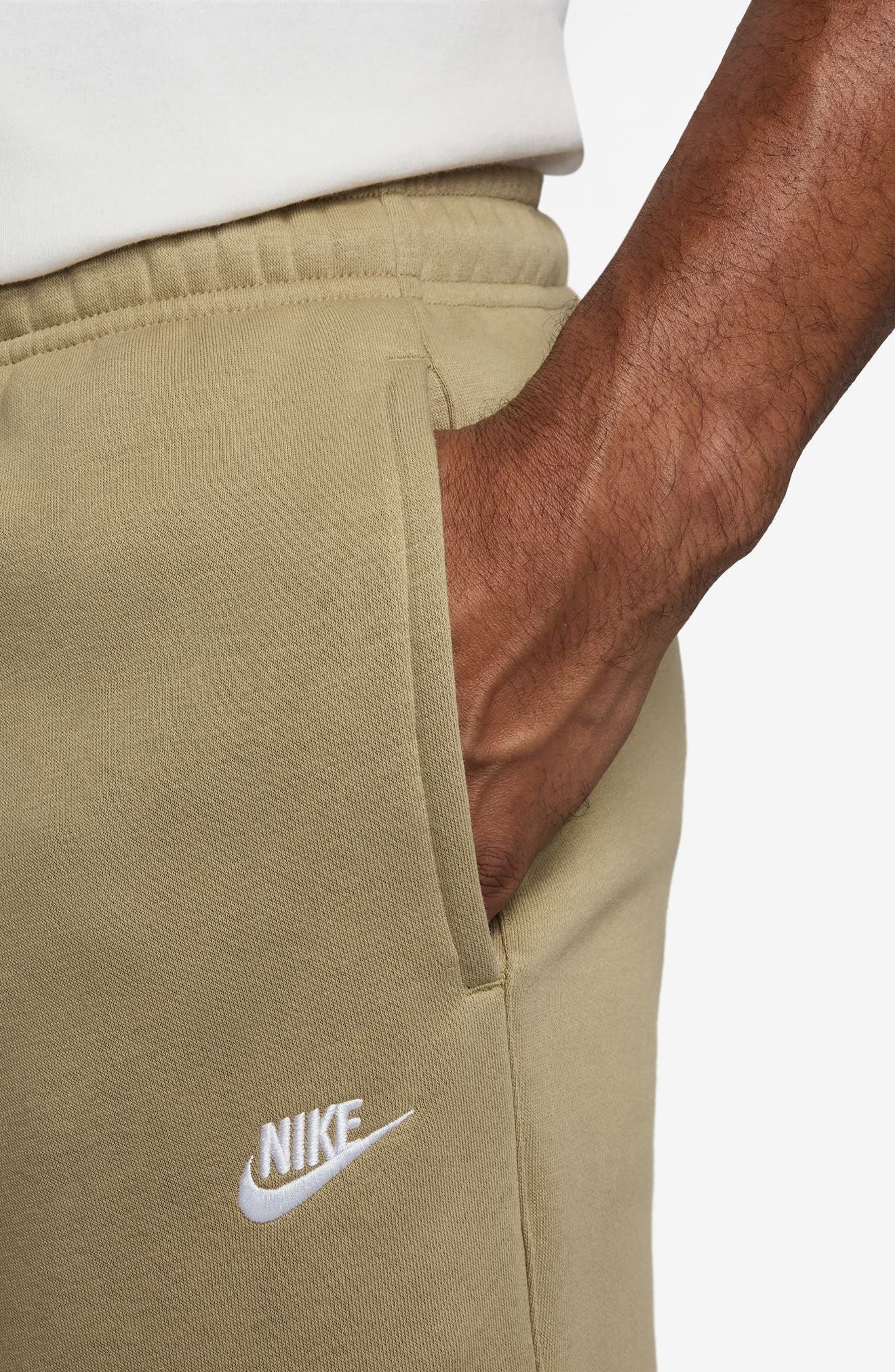 Nike Club Fleece Joggers in Parachute Beige/White at Nordstrom - 3