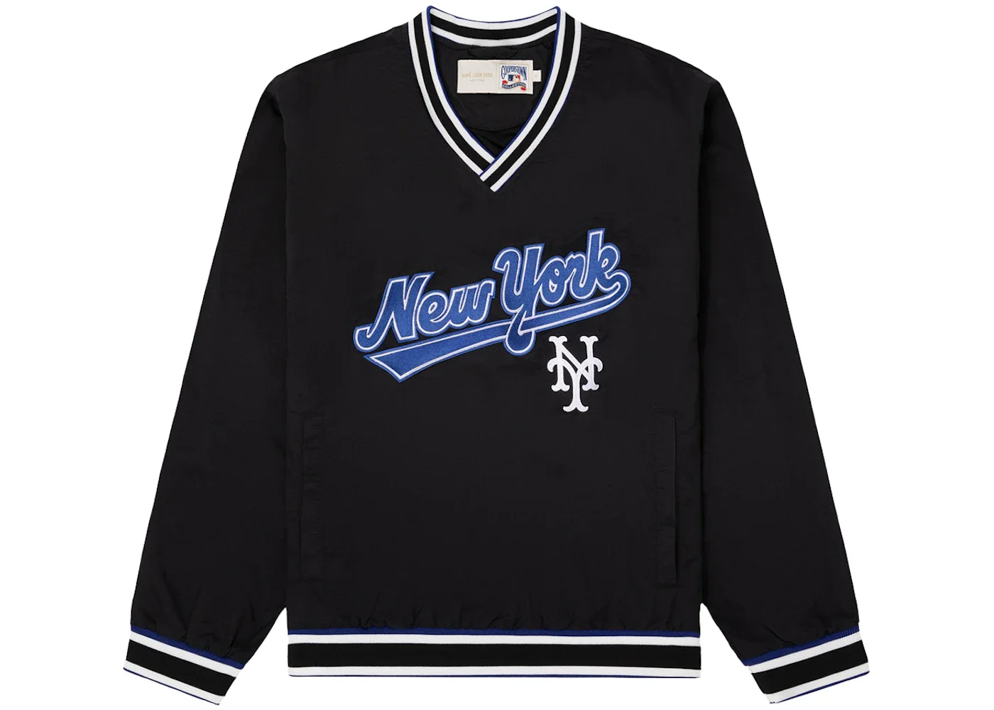 Aime Leon Dore x New York Mets Nylon V-Neck Pullover Black - 1