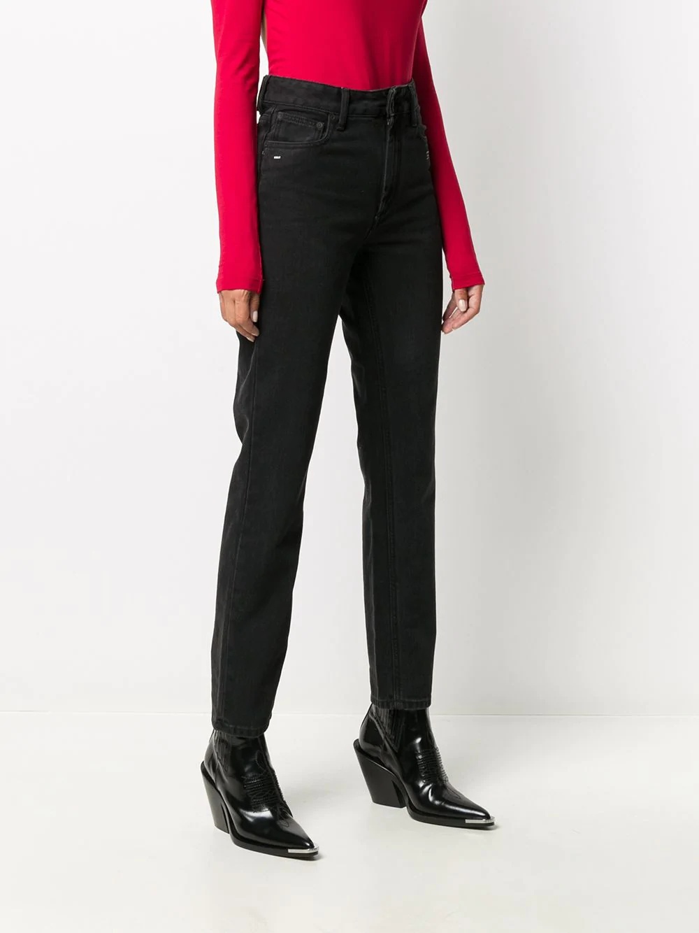 logo-embroidered straight-leg jeans - 3