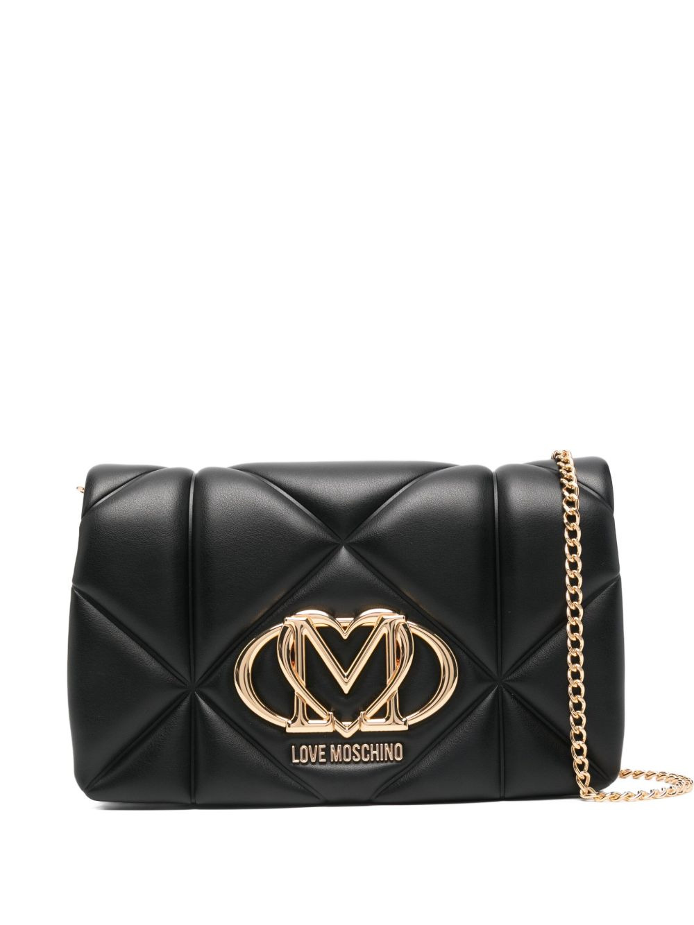quilted logo-plaque shoulder bag - 1