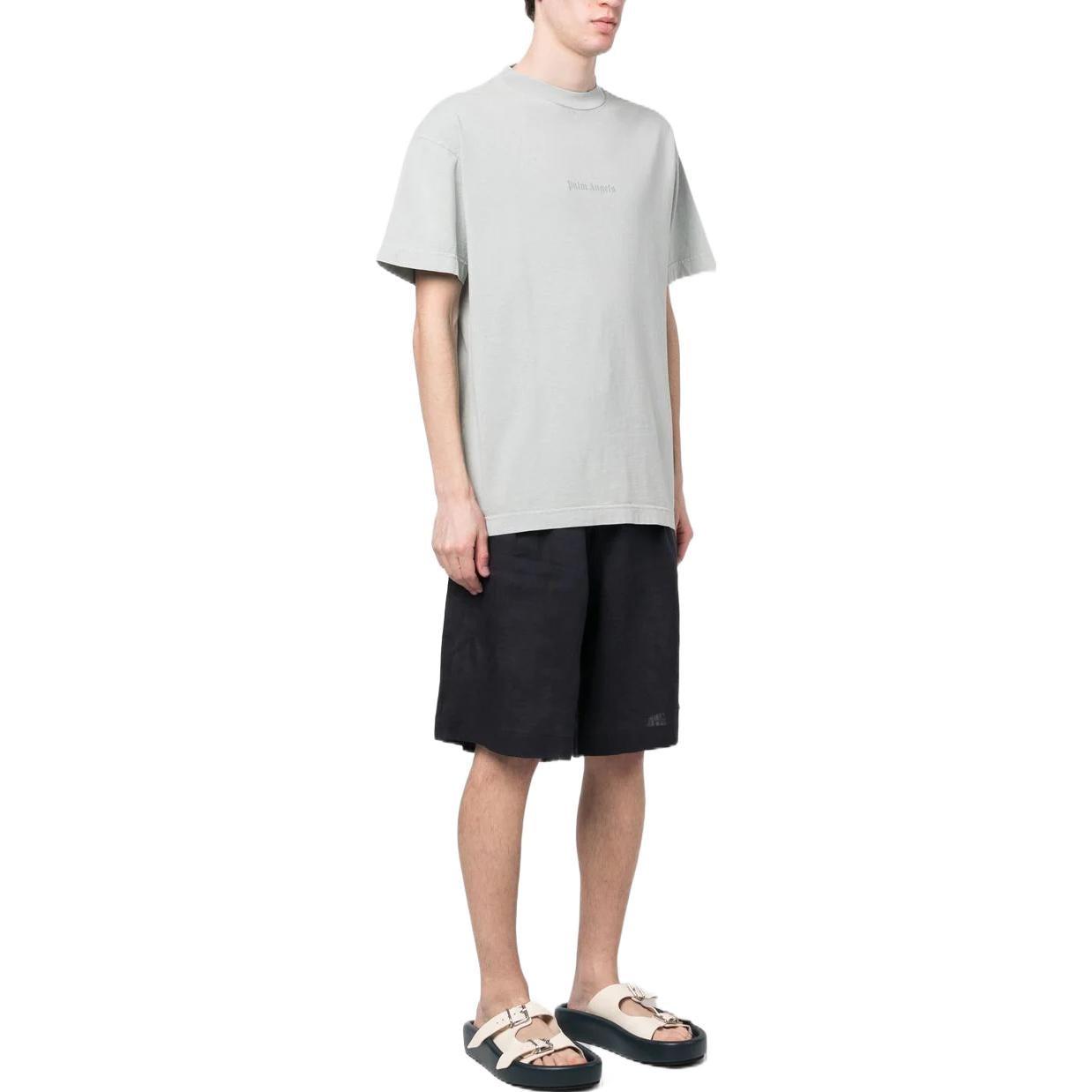 Palm Angels Reverse Logo T-Shirt 'Light Grey' PMAA001S23JER0040505 - 4