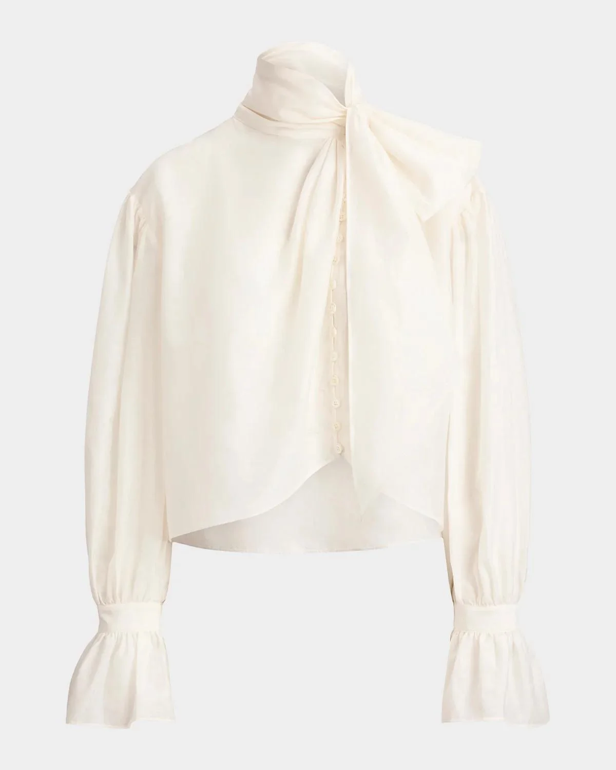 Tieneck Cotton-Silk Organdy Shirt - 1