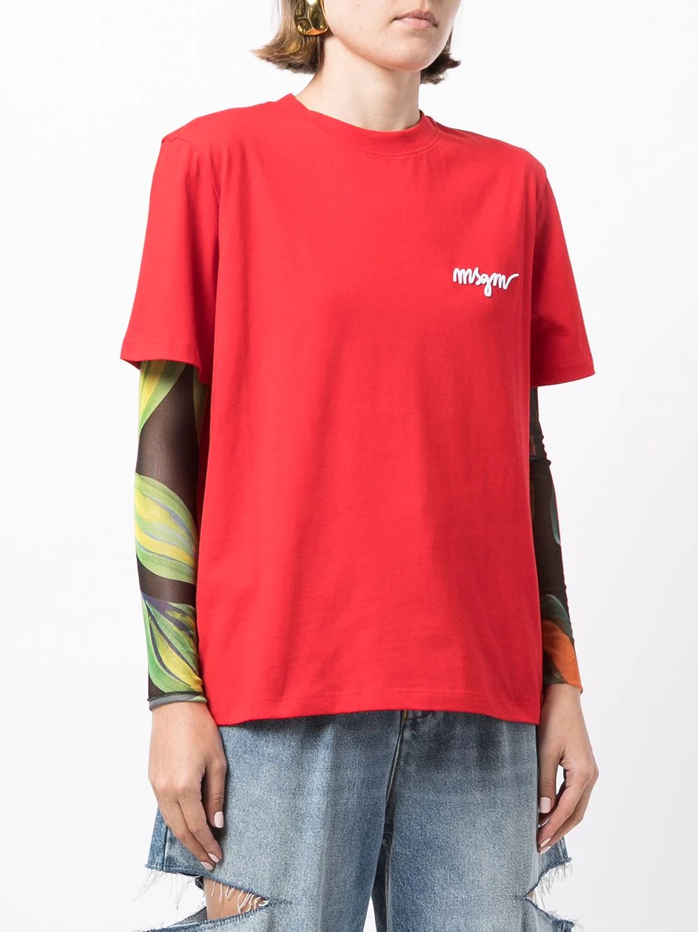 chest-logo crew neck T-shirt - 3