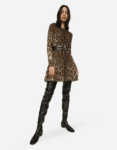 Dolce & Gabbana Short leopard-print cady dress outlook