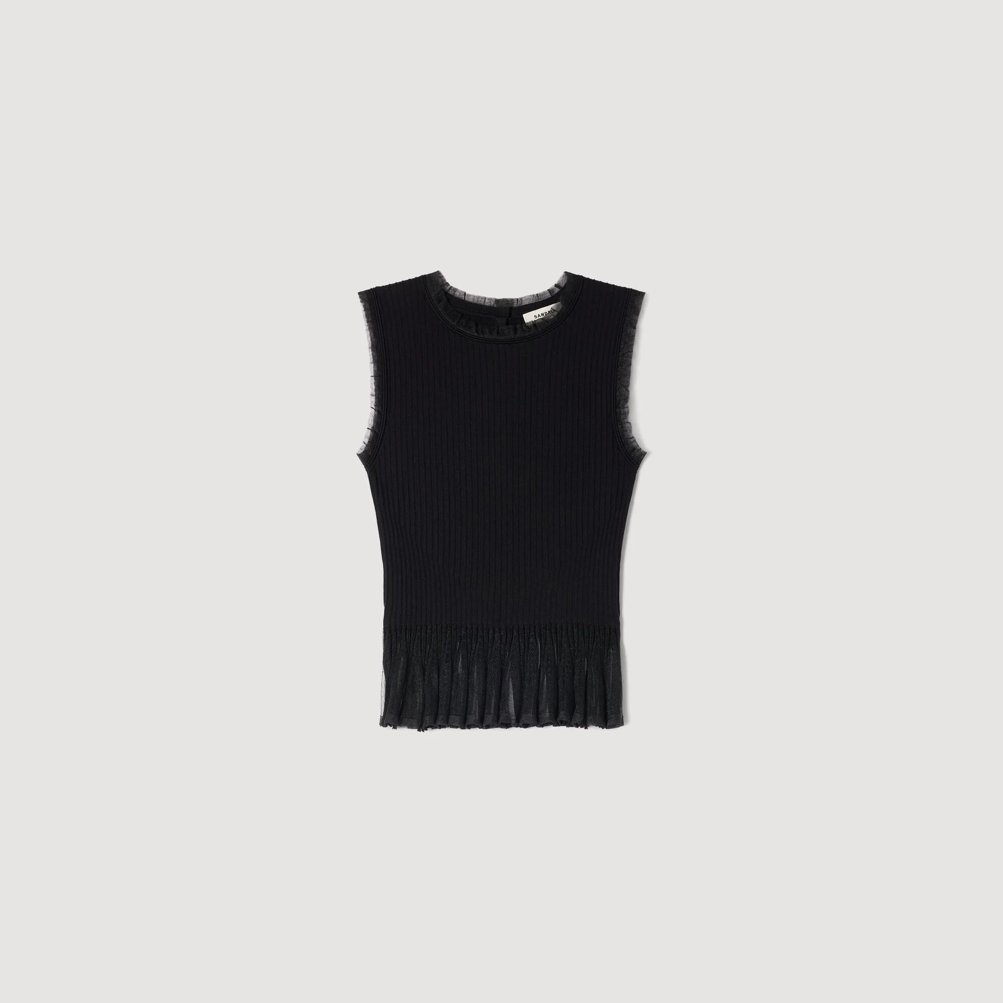RUFFLED OTTOMAN KNIT TOP - 1