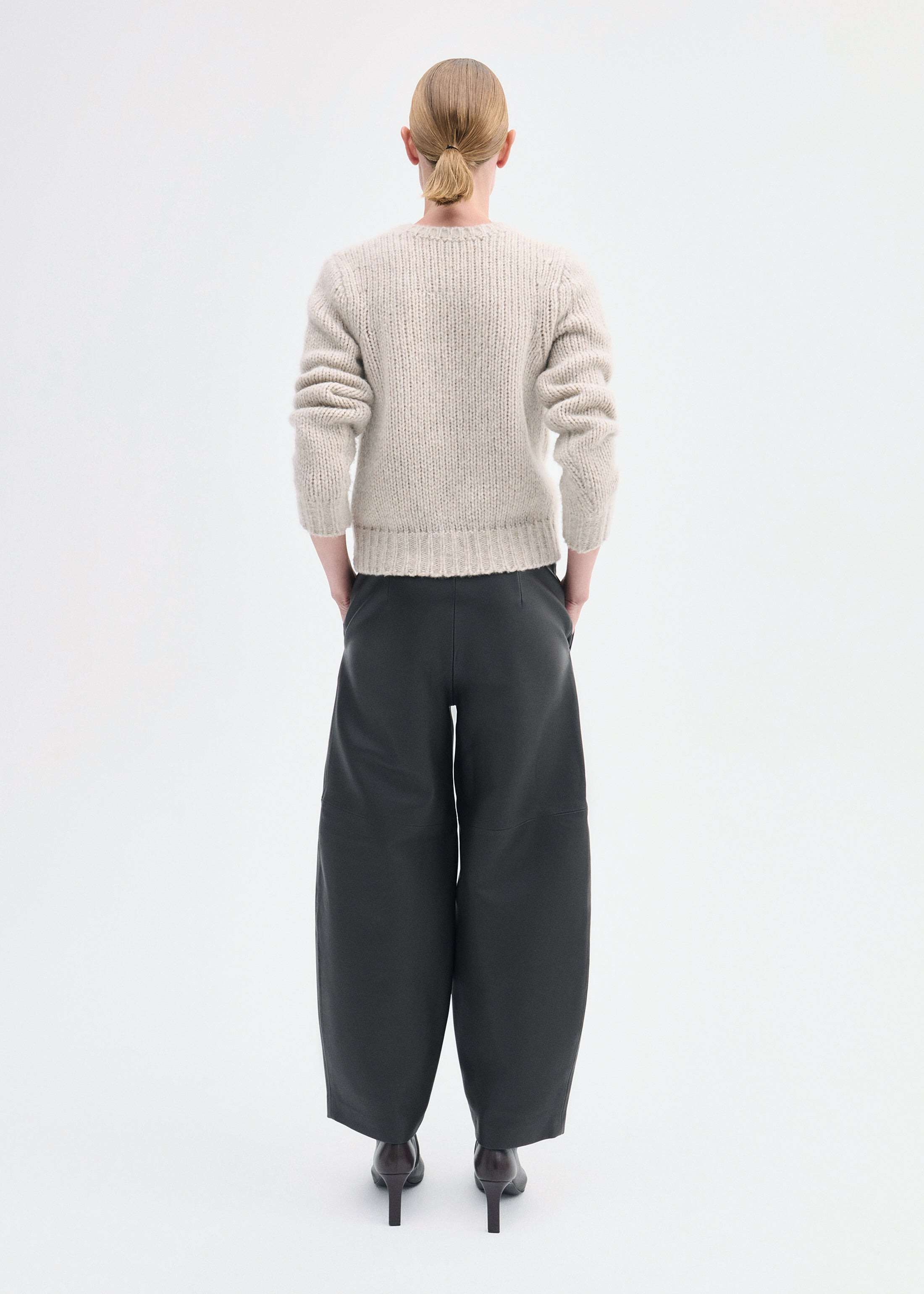 Fitted Crew Sweater in Cashmere Silk - 4
