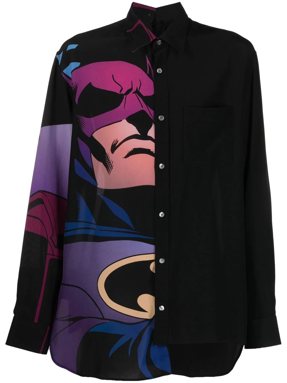 Batman-print silk shirt - 1