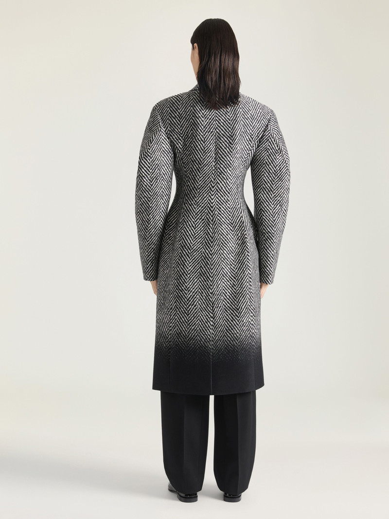 Givenchy COCOON FITTED COAT IN HERRINGBONE WOOL SILK JACQUARD outlook