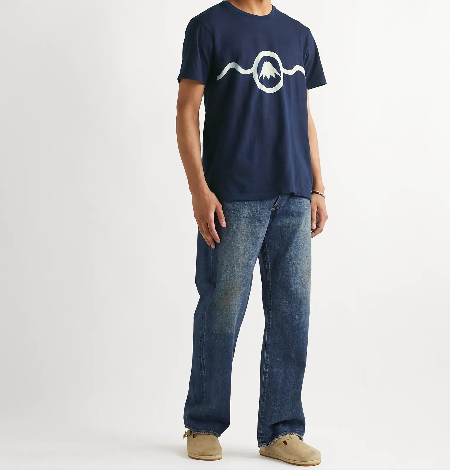 Indigo-Dyed Printed Cotton-Jersey T-Shirt - 2