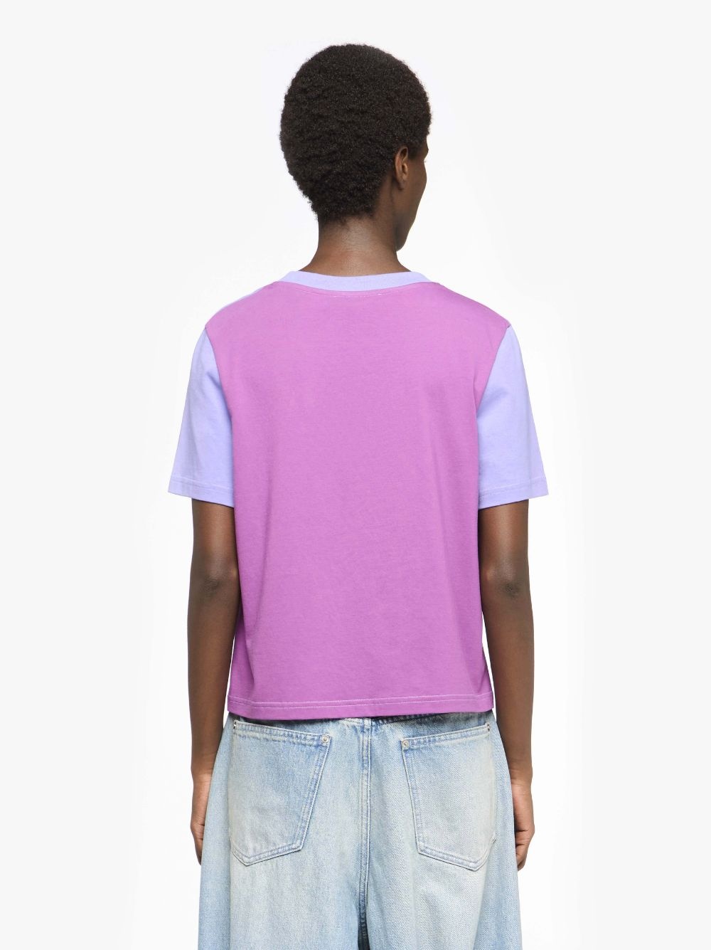 PANELLED CROPPED T-SHIRT WITH ANCHOR EMBROIDERY - 3