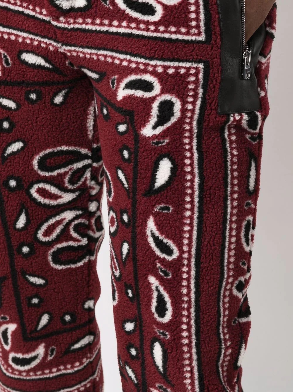 Bandana Paisley Polar Fleece Pants "Red" - 5