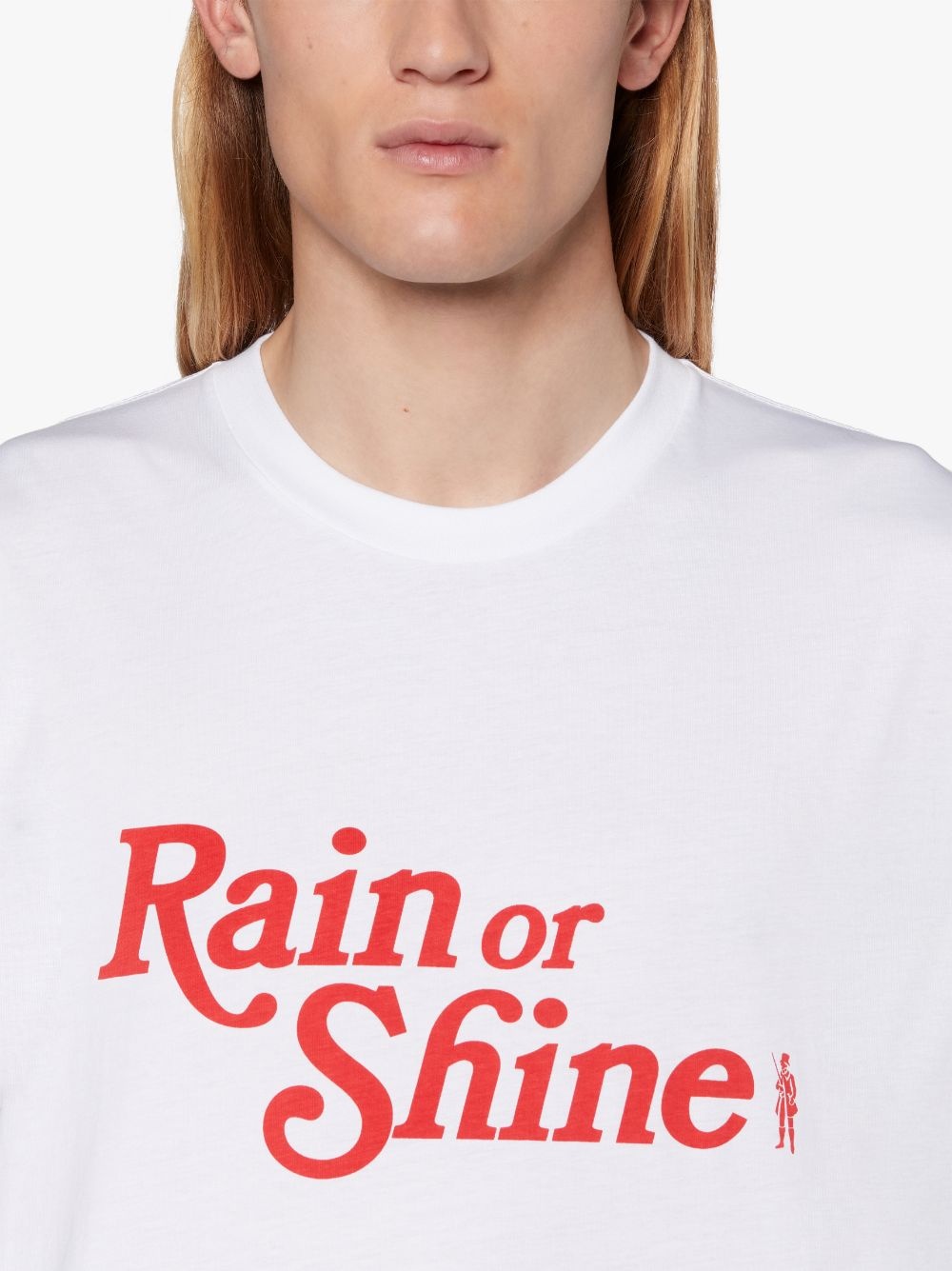 WHITE X RED COTTON RAIN OR SHINE T-SHIRT - 5