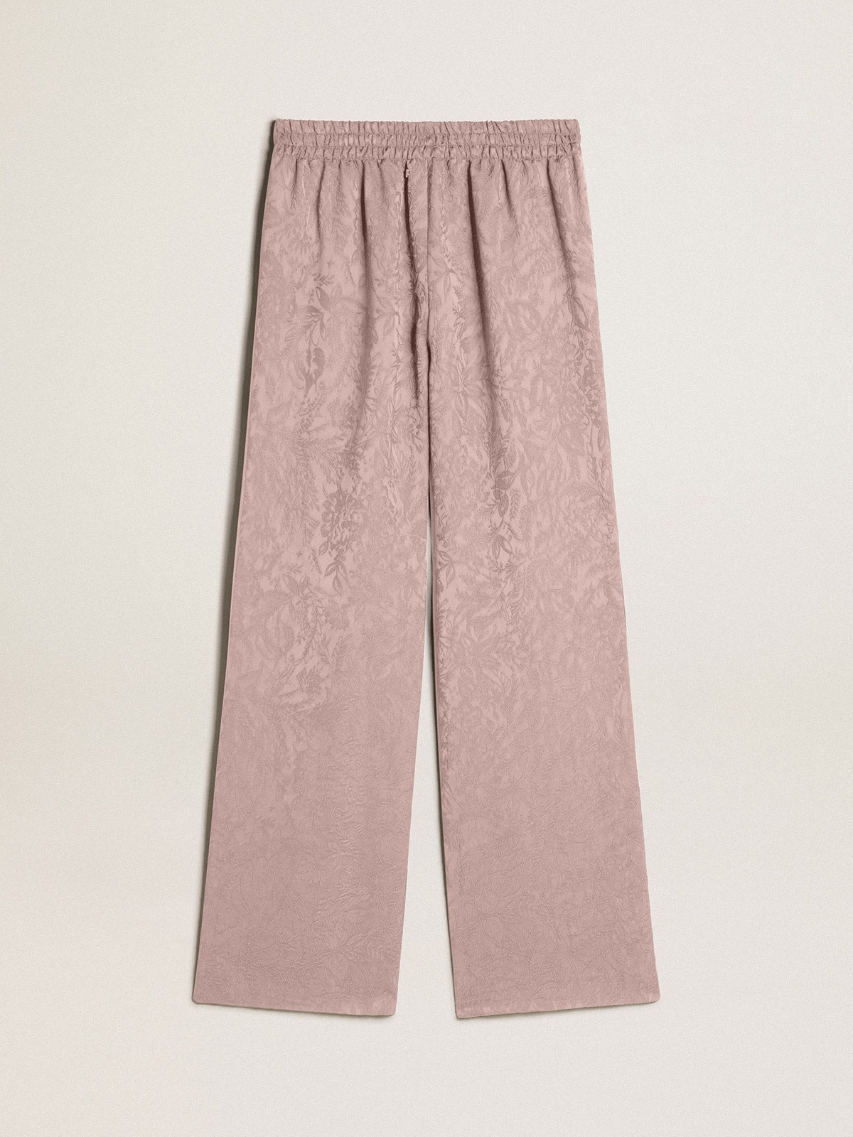 Women's pink viscose pants with floral pattern - 5
