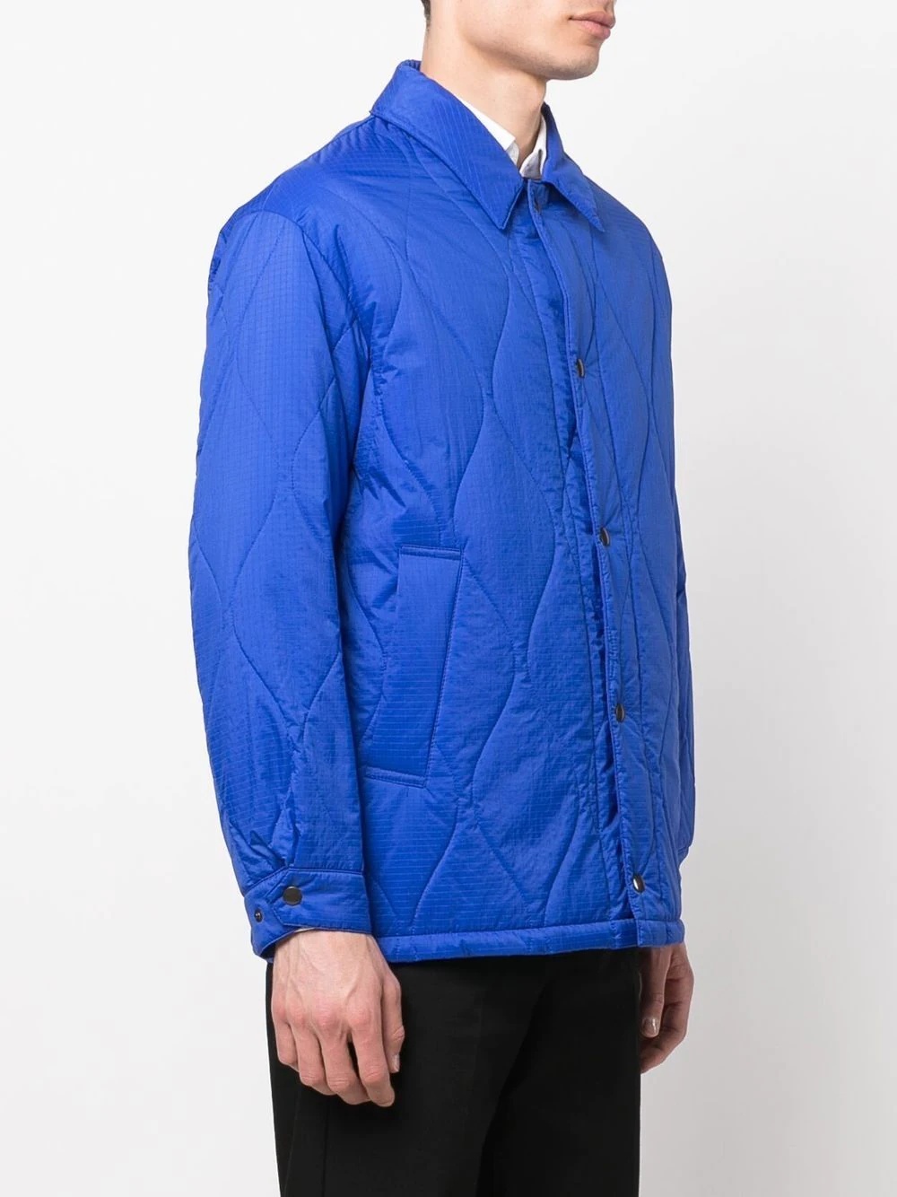 TEEMING Blue Nylon Quilted Coach Jacket - 3