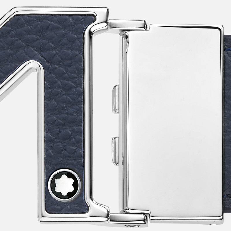 M buckle blue/black 35 mm reversible leather belt 4