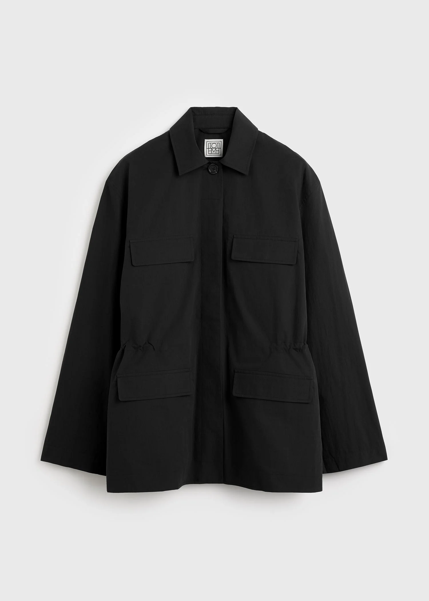 Collared drawstring jacket black - 1