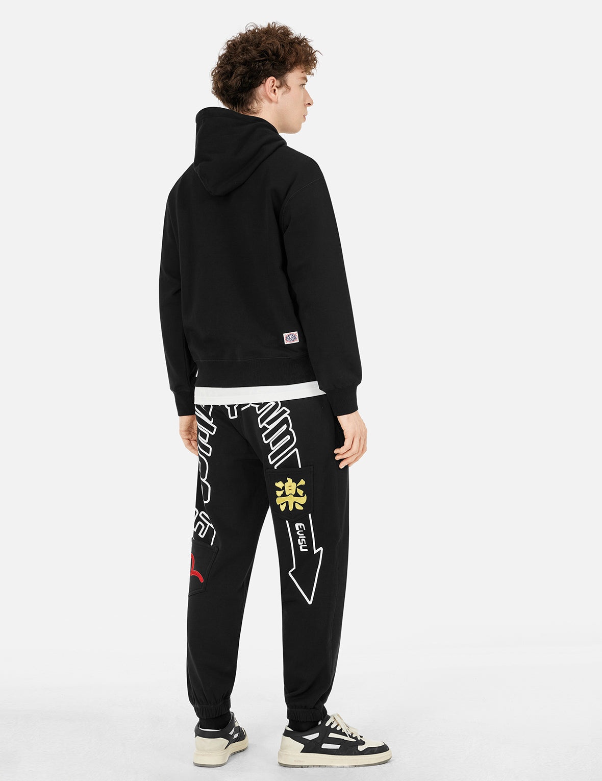 Slogan Print with Godhead Patch Embroidery Relax Fit Hoodie - 4