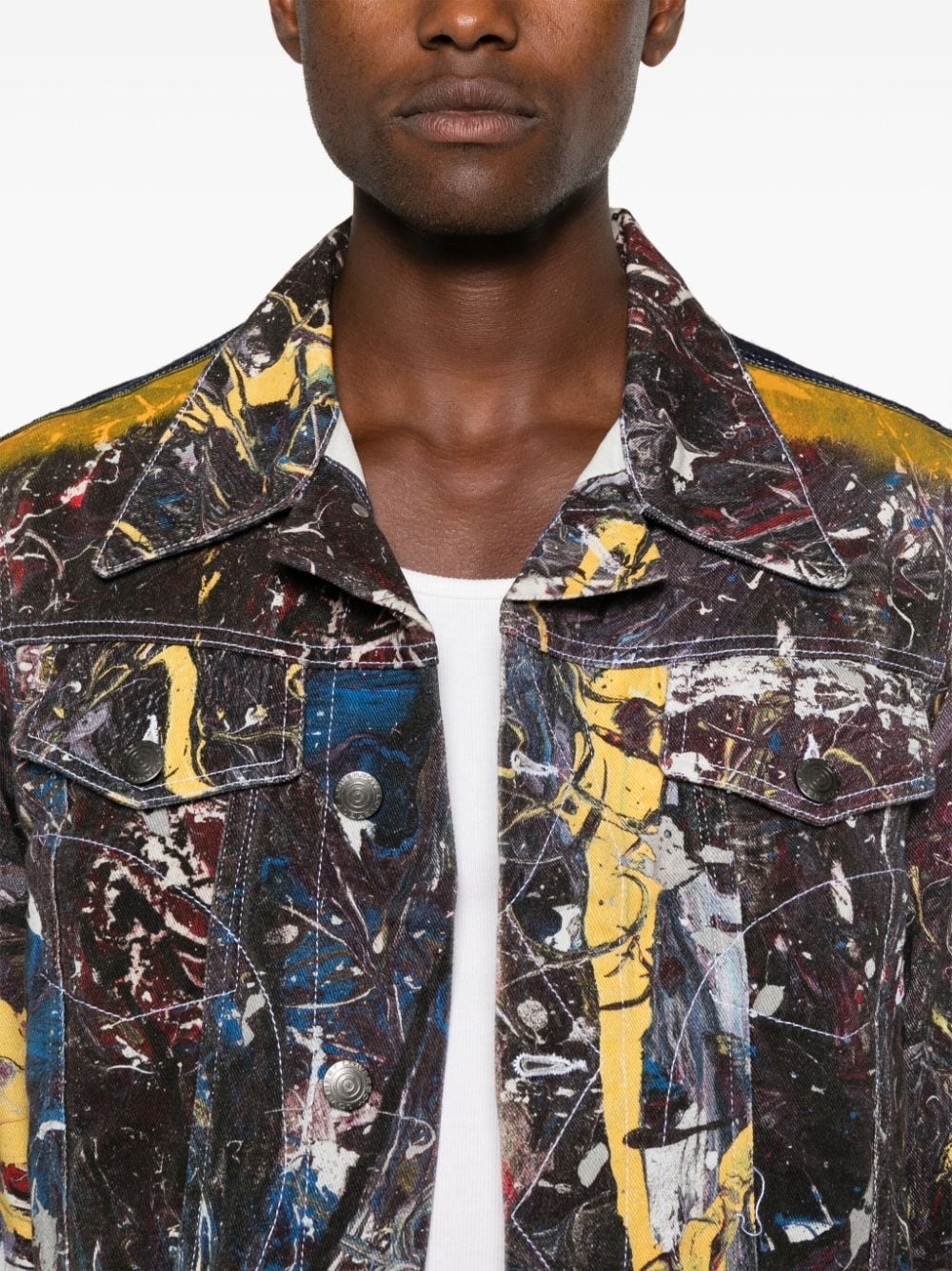 Painted denim jacket - 6