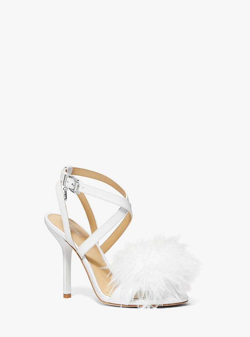 Whitby Feather Trim Leather Sandal 1