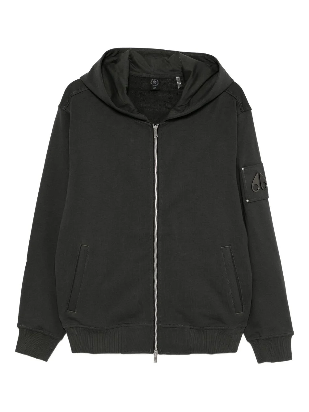 logo-plaque cotton hoodie - 1