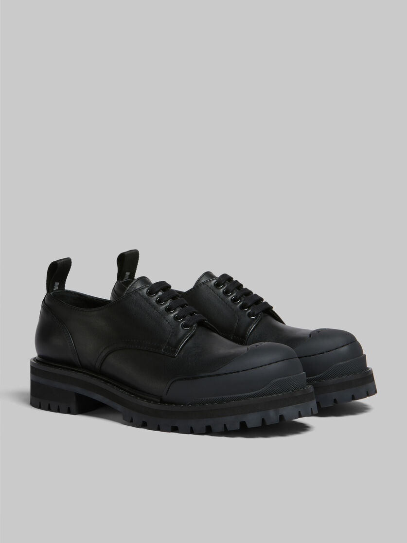 BLACK LEATHER DADA ARMY DERBY SHOE - 2