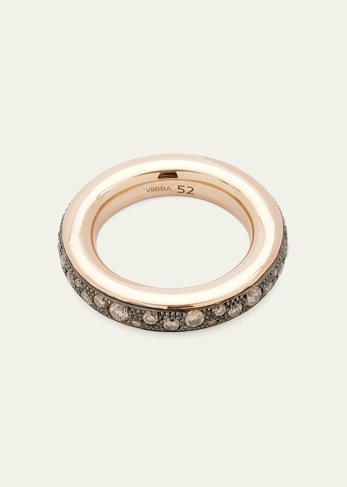 Iconica Small 18k Rose Gold Brown Diamond Ring - 4